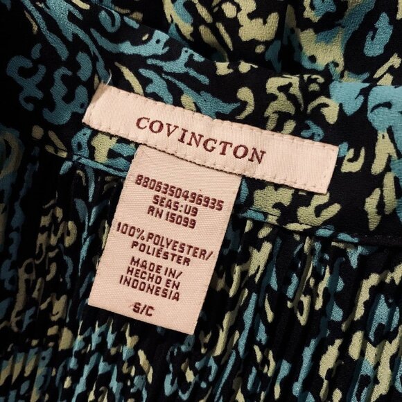 Covington. Sz Small. Crinkle Pleated Poly Button Up Shirt. Flared Sleeve. B63 - Picture 4 of 4